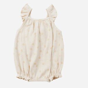 Quincy Mae Ribbed Ruffle Romper Suns